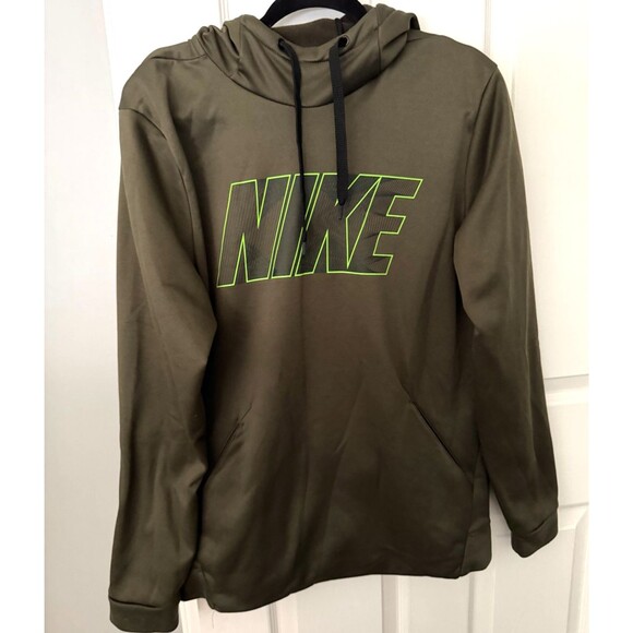 Nike Other - Nike Dri-Fit Hoodie Mens M Medium Army Olive Green Stretch Pullover Drawstring